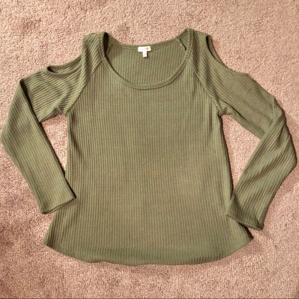 Self ❥E Cold Shoulder Sweater